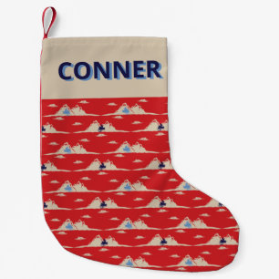 Voor Sneeuwmobilers Sneeuwmobielpatroon gepersonal Kleine Kerstsok