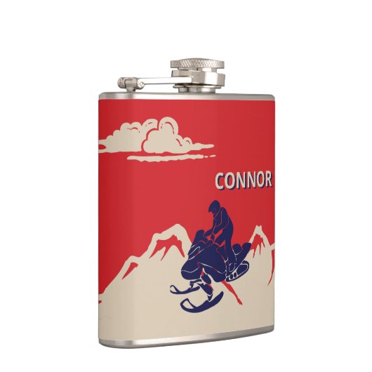 Voor Snowmobilers Snowmobile Graphic Personalized Heupfles (Rechts)