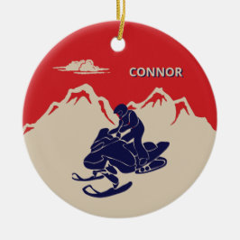 Voor Snowmobilers Snowmobile Graphic Personalized Keramisch Ornament