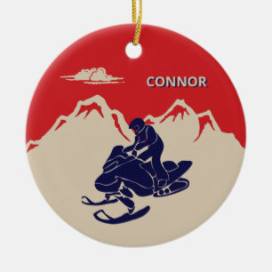 Voor Snowmobilers Snowmobile Graphic Personalized Keramisch Ornament