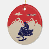 Voor Snowmobilers Snowmobile Graphic Personalized Keramisch Ornament (Links)