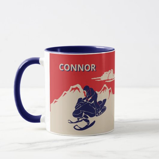 Voor Snowmobilers Snowmobile Graphic Personalized Mok (Links)