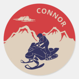 Voor Snowmobilers Snowmobile Graphic Personalized Ronde Sticker