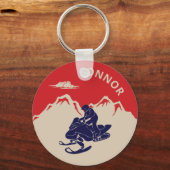 Voor Snowmobilers Snowmobile Graphic Personalized Sleutelhanger (Voorkant)