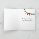 Voor Son 14th Birthday Bunting Balloons Kaart (Binnen)