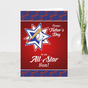voor Son All Star Baseball Threated Fathers Day Feestdagen Kaart