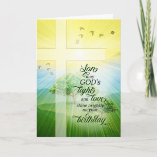 Voor Son Christian God's Light and Love Birthday Kaart