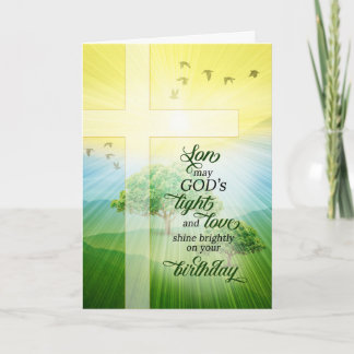 Voor Son Christian God's Light and Love Birthday Kaart