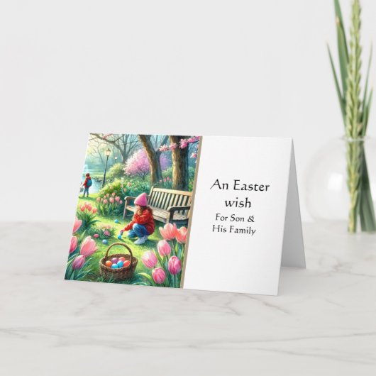 Voor Son & His Wife Happy Easter Wenskaart Kaart (Voorkant)