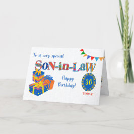 Voor Son in Law Custom Age Birthday Gifts Bunting Feestdagen Kaart