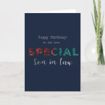 Voor Son in Law Special Birthday Kaart<br><div class="desc">Tijdelijke speciale zoontje in de wet verjaardagskaart Ideaal voor een man. Exclusief ontwerp voor het merk Groene Elephant-Kaarten.</div>