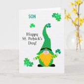 Voor Son St Patrick's Fun Leprechaun Kaart (Gele Bloem)