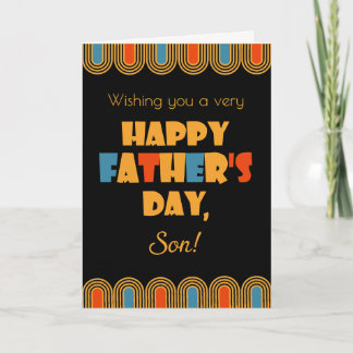 Voor Son Vaderdag Art Deco Style op zwart Kaart