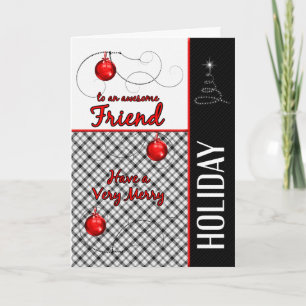 voor Sporty Friend Red en Black Kerstmis Feestdagen Kaart