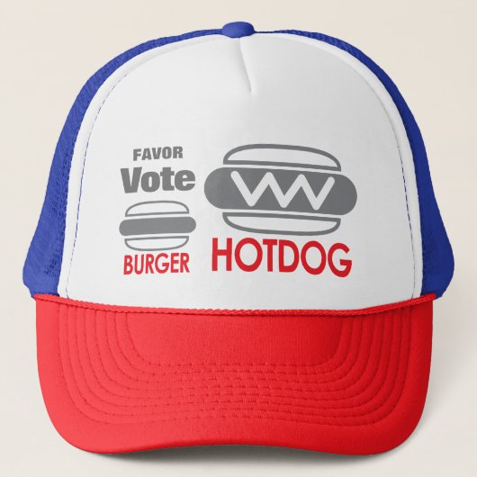 Voor stemmen die hotdog ondersteunen trucker pet (Voorkant)