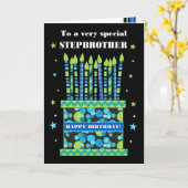 Voor Step Brother Verjaardagstaart met Kaarsen Kaa Kaart (Gele Bloem)