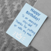 Voor Step-Dad Grappig Happy Birthday Feestdagen Kaart