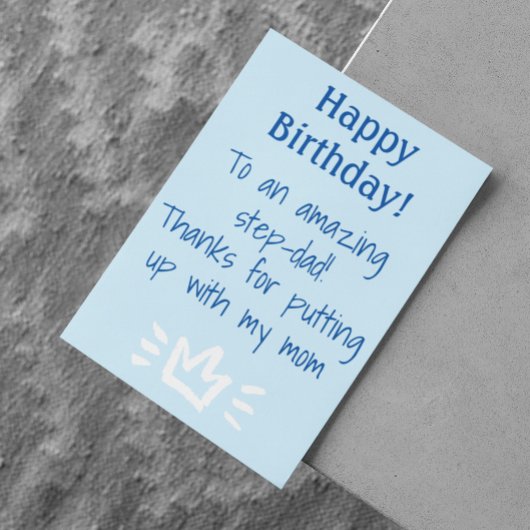 Voor Step-Dad Grappig Happy Birthday Feestdagen Kaart