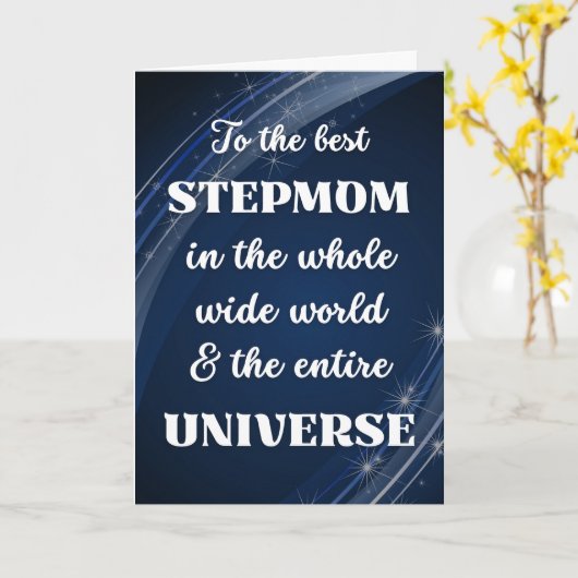 Voor Stepmama Moederdag Stellar Thema Kaart (Gele Bloem)