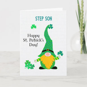 Voor Stepson St Patrick's Fun Leprechaun Kaart