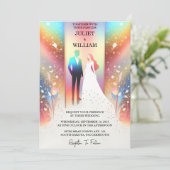 Voor Sterren Glam Bright Pastel Ombre Glitter Brui Kaart (Staand voorkant)