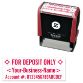 "VOOR STORTING SLECHTS" & Douanenaam Rubberzegel Zelfinktende Stempel (In situ)