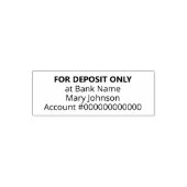 Voor storting slechts Jouw naam bank app storting Zelfinktende Stempel (Design)