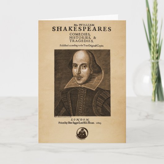 Voor Stuk aan het Eerste Folio van Shakespeare Kaart (Voorkant)