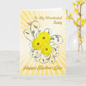 Voor tante Moederdag met gele bloemen Kaart (Gele Bloem)