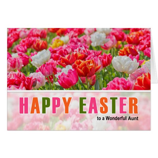 voor tante op paasroze Tulip Garden (Voorkant Horizontaal)