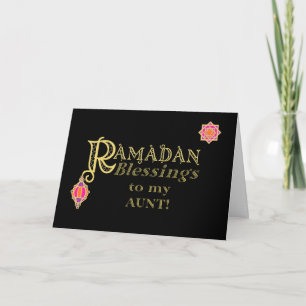 Voor tante Ramadan Zegeningen Goud op Zwart Kaart