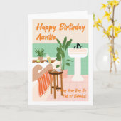 Voor tante Relaxing Bubbles Birthday Kaart (Gele Bloem)