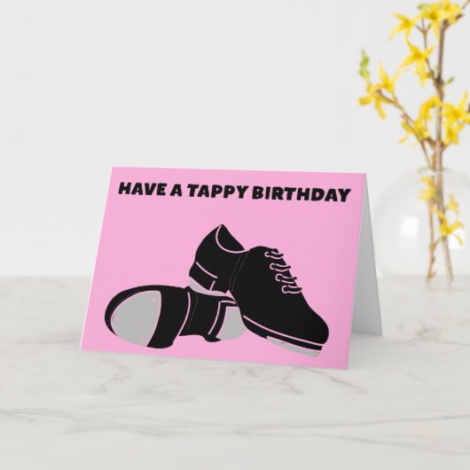 Voor tapdansers hebben een Tappy Verjaardag Kaart (Gele Bloem)
