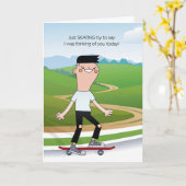 voor Teen of Tween Boy Thinking You Skateboard Kaart (Gele Bloem)