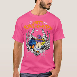Voor Terrier Skeleton Heart Happy HowlOWeen Costum T-shirt