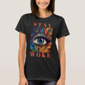 Voor & Terug "Stay Woke" Politiek T-shirt (Voorkant)
