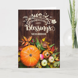voor Thanksgiving Blessings Pumkins Feestdagen Kaart