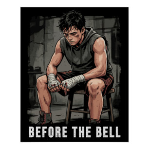 Voor The Bell Motiverende Boksgym Kunst Perfect Poster