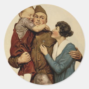 Voor thuisland en land ronde sticker