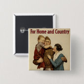 Voor thuisland en land vierkante button 5,1 cm (Voorkant /achterkant)