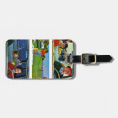 Voor, tijdens en na picknick bagagelabel (Voorkant horizontaal)