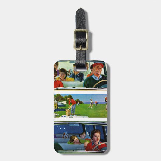 Voor, tijdens en na picknick bagagelabel (Voorkant verticaal)