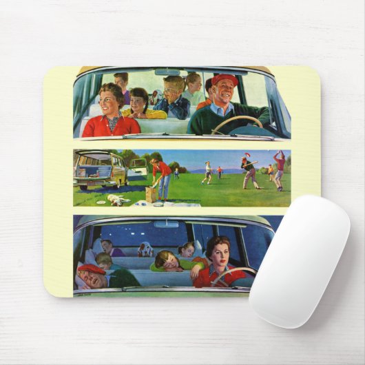 Voor, tijdens en na picknick muismat (Met muis)