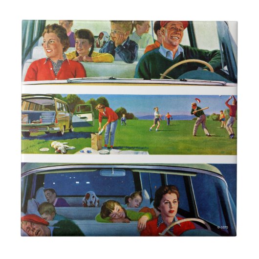 Voor, tijdens en na picknick tegeltje (Voorkant)