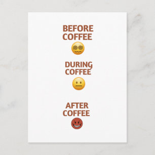 Voor Tijdens Na Koffie Stemming Vector Kunst Briefkaart