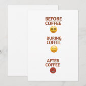 Voor Tijdens Na Koffie Stemming Vector Kunst Feestdagenkaart (Voorkant / Achterkant)