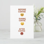 Voor Tijdens Na Koffie Stemming Vector Kunst Feestdagenkaart (Staand voorkant)