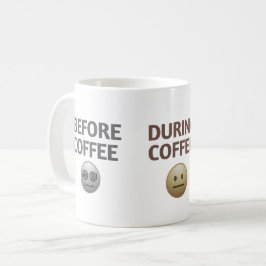 Voor Tijdens Na Koffie Stemming Vector Kunst Koffiemok