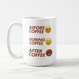 Voor Tijdens Na Koffie Stemming Vector Kunst Koffiemok