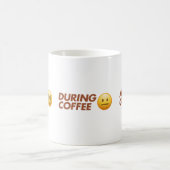 Voor Tijdens Na Koffie Stemming Vector Kunst Koffiemok (Center)